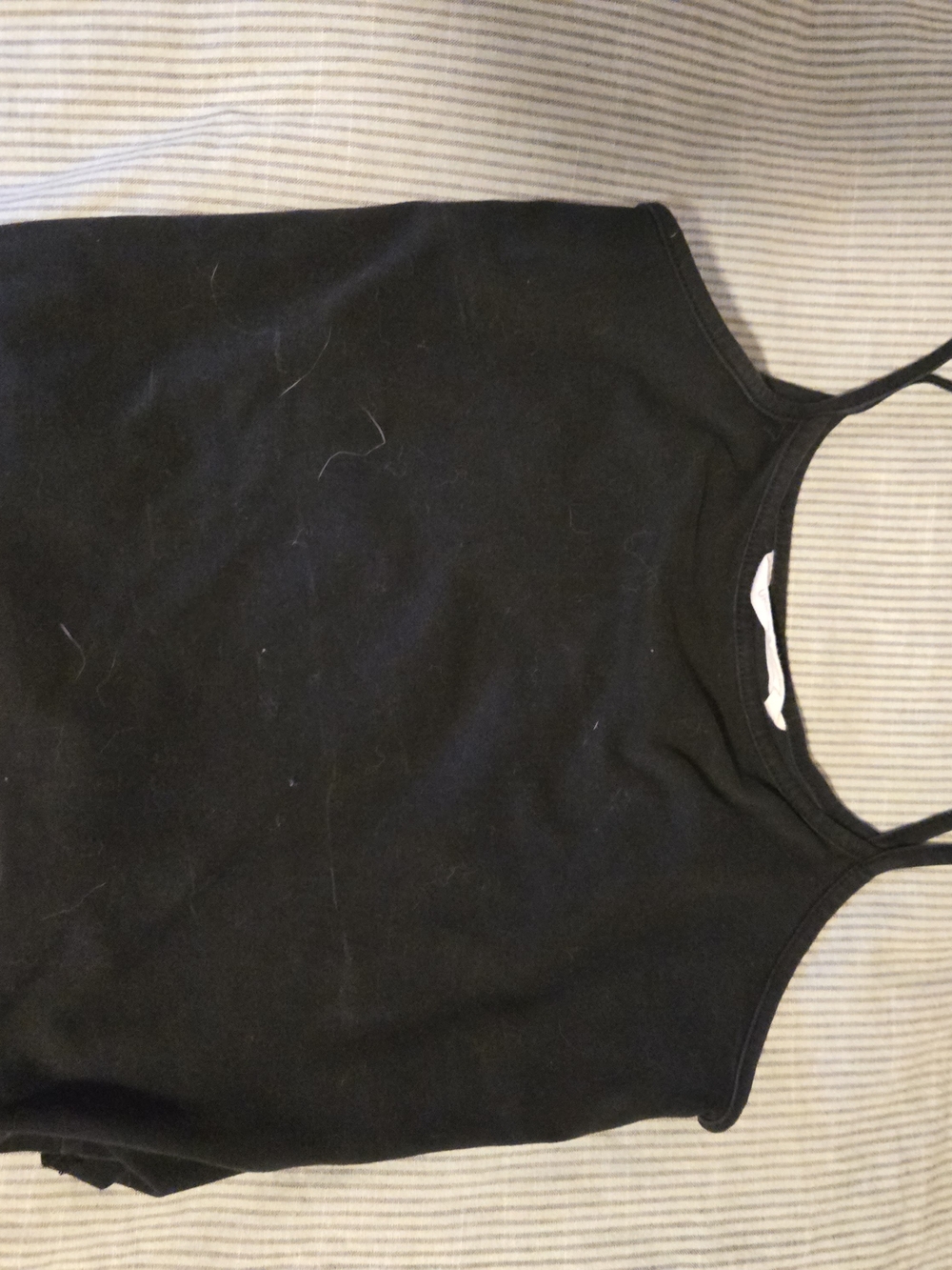 Urban Planet Black Ribbed Tank with Thin Straps